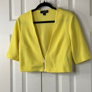 Perceptions New York Women’s Front Zip Cropped Business Casual Blouse Size M